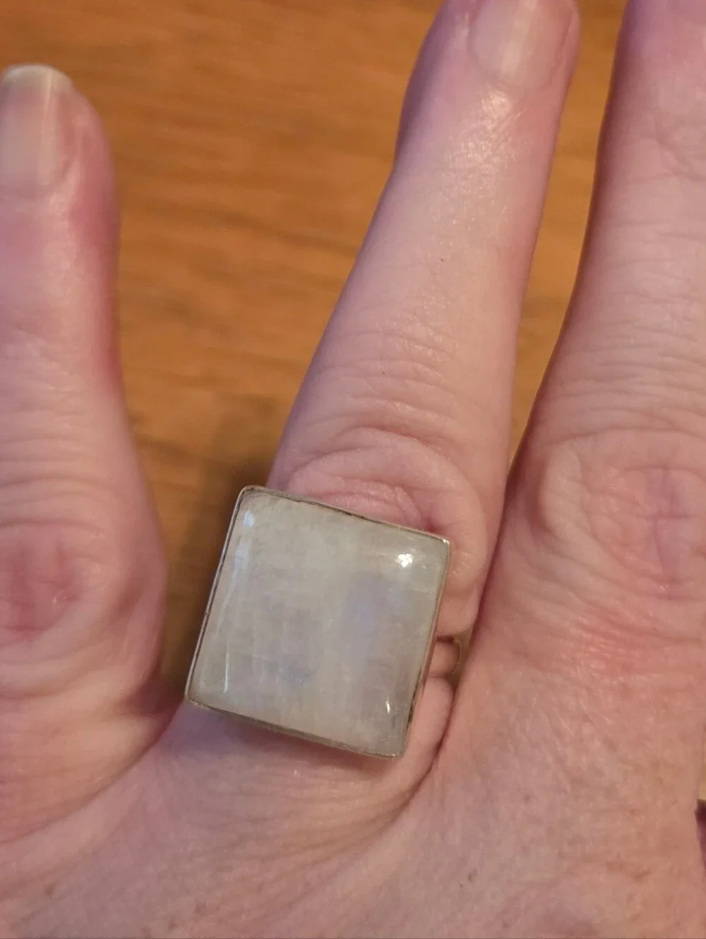 Sterling Silver Square Moonstone Ring
